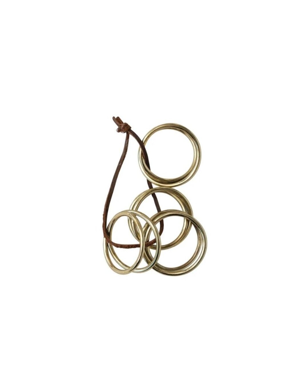 Brass Napkin Rings on Leather Tie NEW Dining Table Decor Napkin Holder
